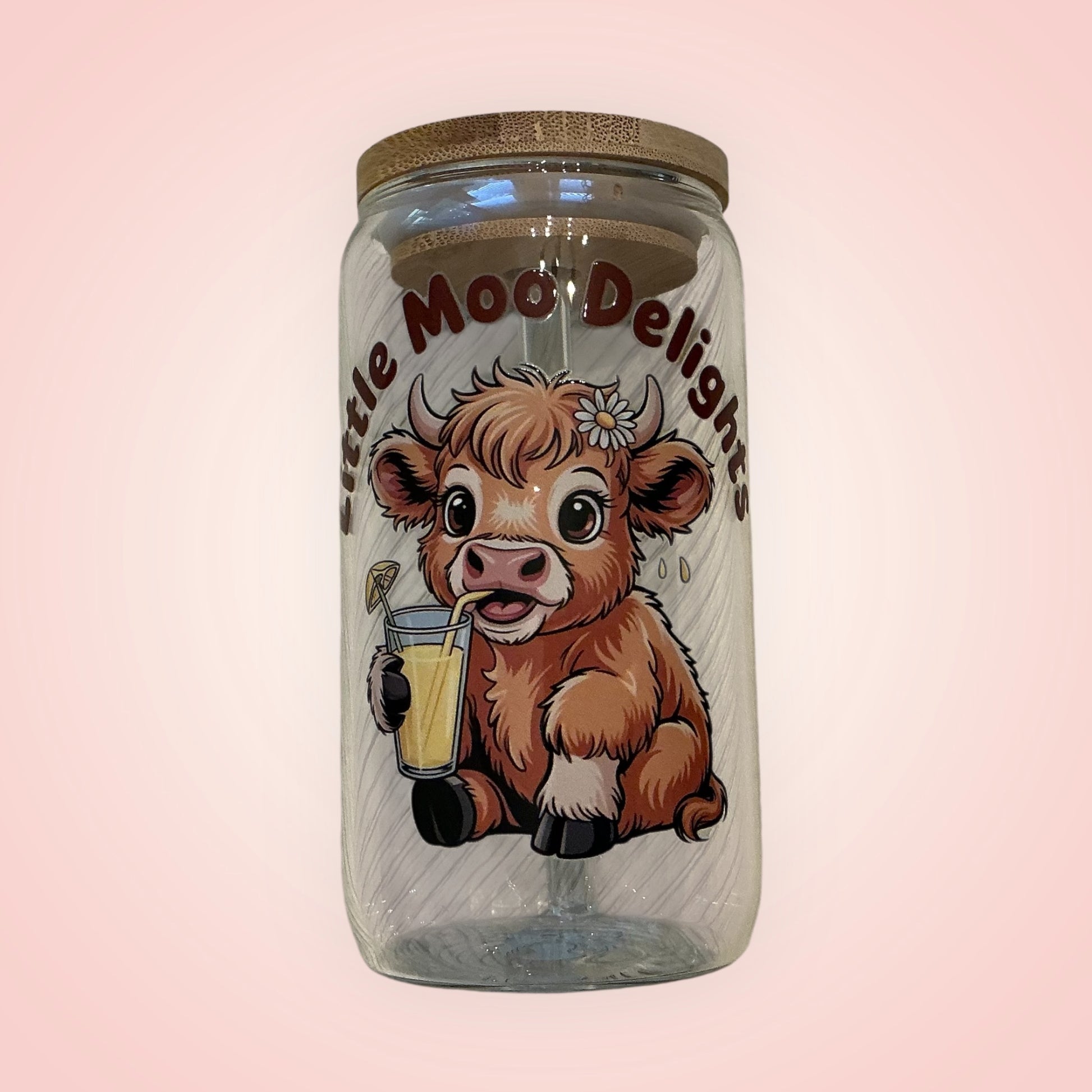 16 Oz Highland Cow Glass Tumbler