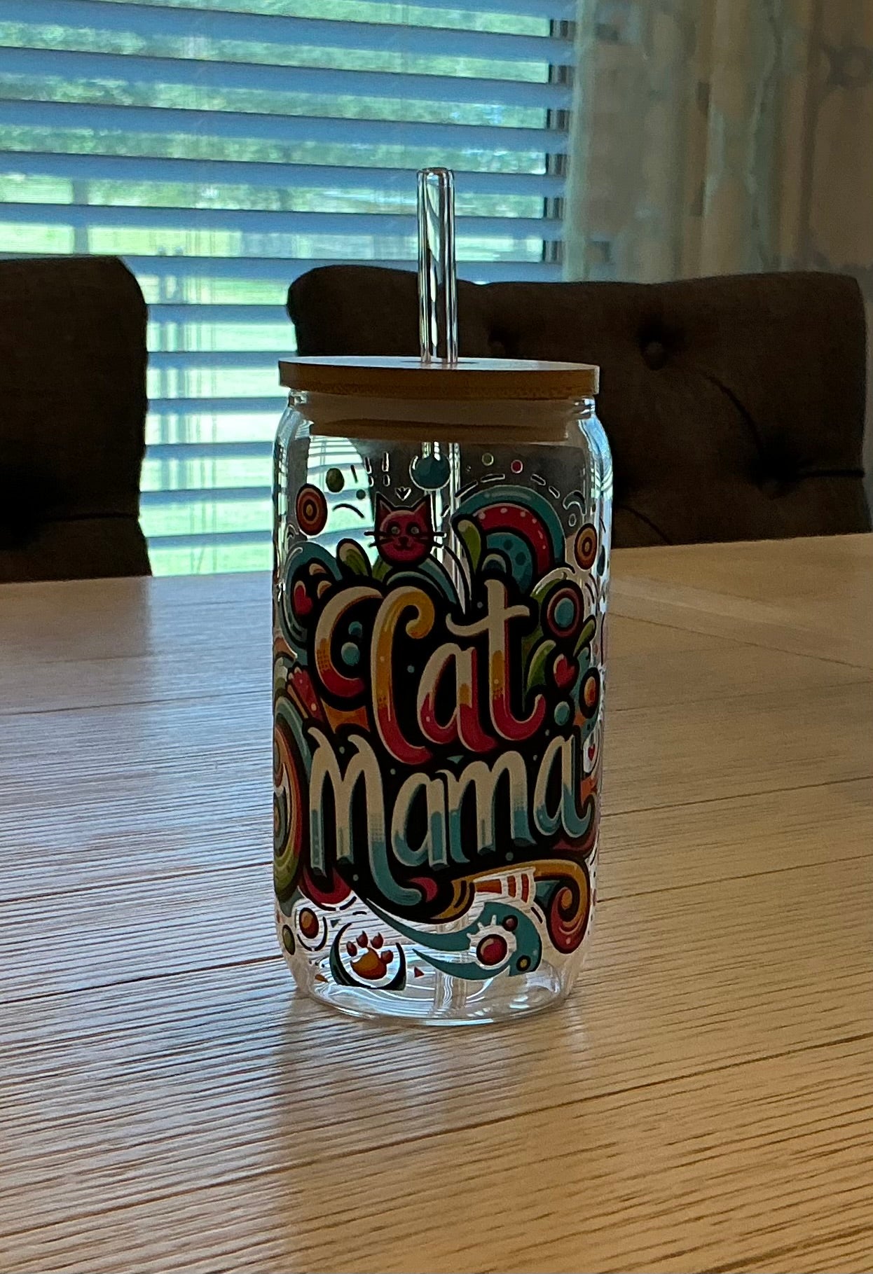16 OZ Cat Mama Glass Tumbler