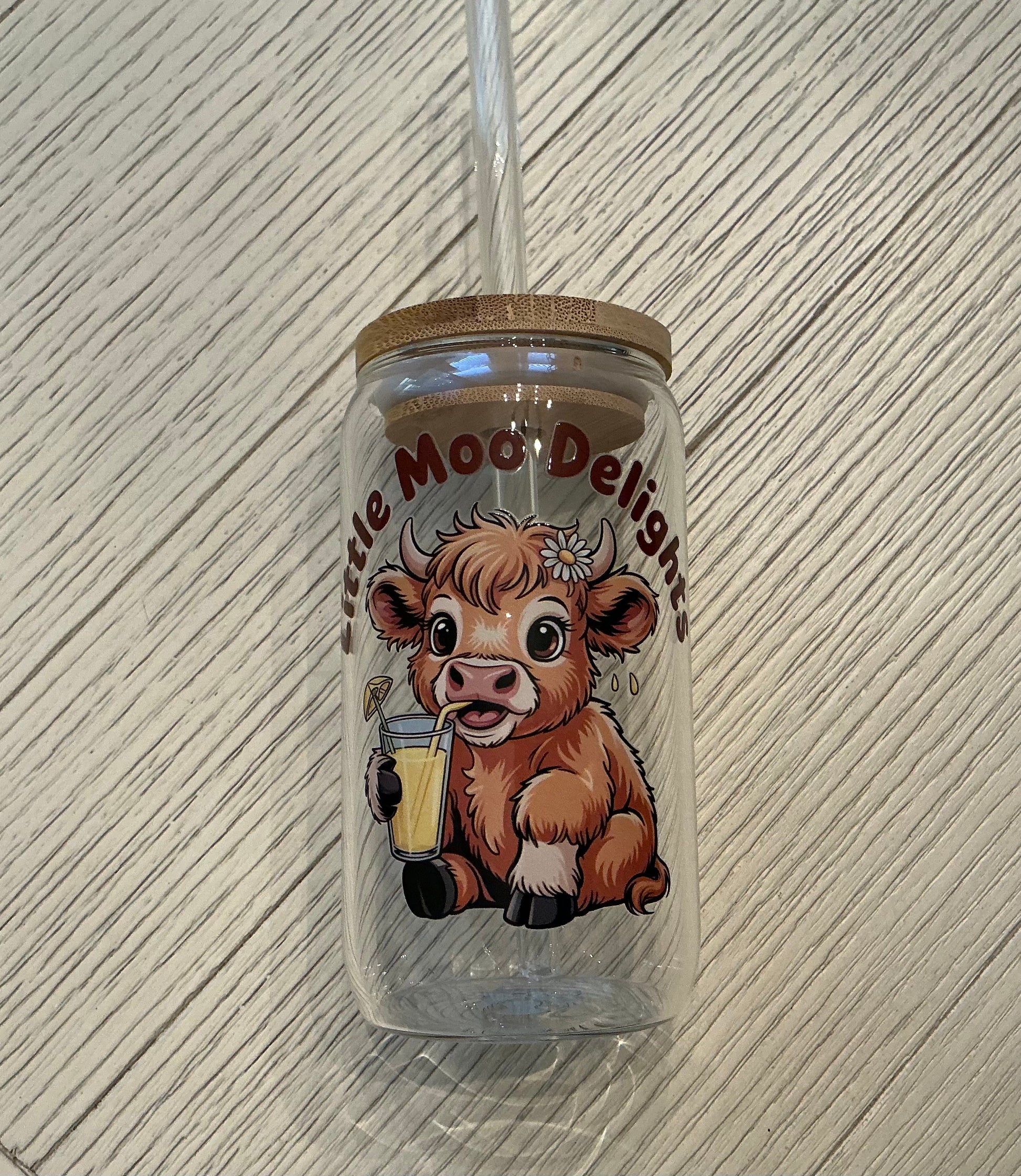 16 Oz Highland Cow Glass Tumbler