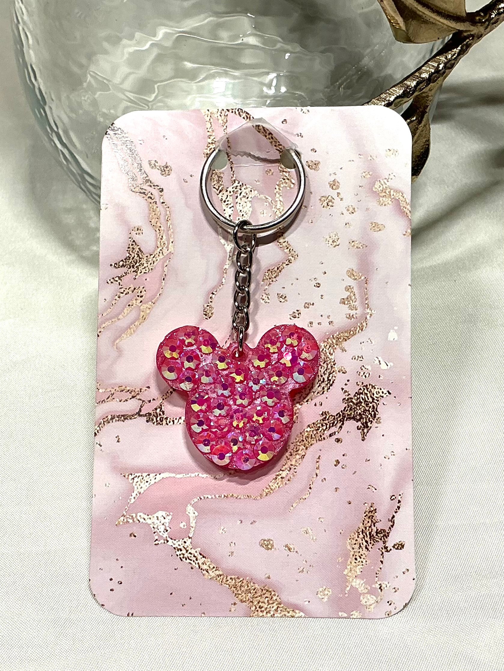 Rhinestone Mouse Ears Keychain