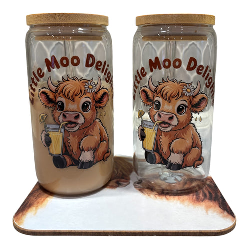 16 Oz Highland Cow Glass Tumbler